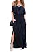 Choies Women's Off Shoulder Ruffle Maxi Dress Side Split Pockets Long Dress,Black,Medium