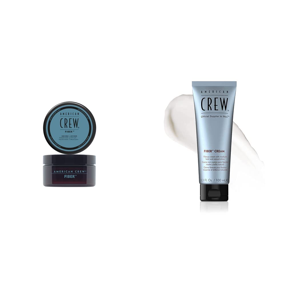 American Crew 2-Piece Styling Set with Mattifying Fiber & Cream (2 x Full Size) High Hold & Low Shine, Medium Hold, Formulated for Men