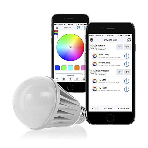 Flux Bluetooth Smart Light Bulb Starter Pack - Color Changing Light Bulb - Sunrise Wake Up Light - Dimmable LED Light Bulbs - App Controlled Wireless Sleeping Light - No Hub Required - Thumbnail 2