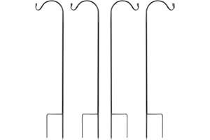 MIXXIDEA 4/8PK Heavy Duty Garden Shepherds Hooks for Outdoor, Premium Metal Shepherds Hooks, Height Adjustable Bird Feeder Hanger, Hanging Basket Hooks 37” Inch Tall Hanging Plant Hooks (4PK)