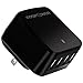 FosPower Bolt [UL Certified] 4 Port Dual USB 17W 5V/6.8A Foldable Travel Wall Charger with WizCharge for iPhone 7 Plus, Galaxy S7 Edge, Note 5, LG G5, HTC 10, Moto G4 Plus, Google Pixel XL - Black