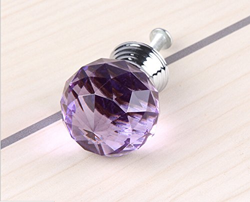 image for Do4U 10pcs 30mm Crystal Glass Cabinet Knob Drawer Pull Handle Kitchen 