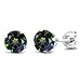 Gem Stone King 925 Sterling Silver Green Mystic Topaz Earrings (2.00 Cttw Round 6MM)
