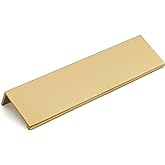 goldenwarm 10 Pack Gold Finger Edge Pulls Drawer Finger Pulls Champagne Gold Kitchen Hardware Handles Bedroom Dresser Drawers