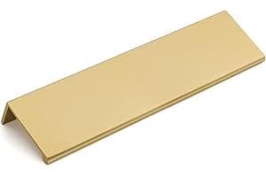 goldenwarm 10 Pack Gold Finger Edge Pulls Drawer Finger Pulls Champagne Gold Kitchen Hardware Handles Bedroom Dresser Drawers,5in Hole Center