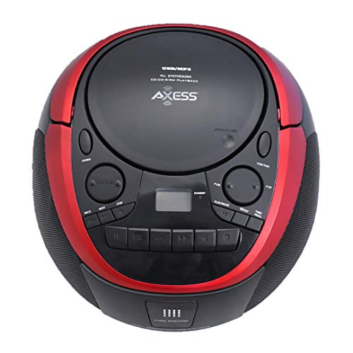 Axess PB2711 Portable AM/FM Radio - CD/MP3 Cassette - USB Boomox with AUX-in and Headphone Jack