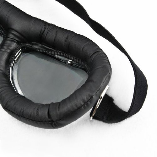 WWII RAF German Military Army Aviator Chrome Sun UV Wind Eye Protect Goggle For Motorcycle ATV Bike Bicycle Helmet - Thumbnail 6