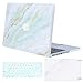 MOSISO Compatible with MacBook Pro 13 inch Case 2015 2014 2013 end 2012 A1502 A1425, Protective Plastic Pattern Hard Shell Case & Keyboard Cover Skin & Screen Protector, White Green Marble