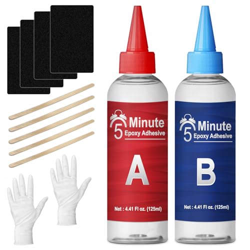 LAMXIN 5 Minutes Epoxy Kleber 250ml, Zäher Dauerhafter Hitzebeständiger 2 Komponenten Kleber Epoxidharz, Schnell Aushärtender Klarer Zwei Komponentenkleber für Metall, Holz, Fliesen, Kunststoffe thumbnail 1