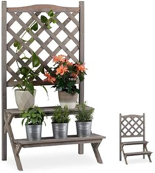 Relaxdays Soporte Plantas con Enrejado para Trepadoras, 2 ...