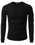 Doublju Mens Long Sleeve Heavy Weight Crewneck Sweatshirt