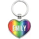 Metal Keychain Key Chain Ring Rainbow I Love Heart Name E-I - Ella