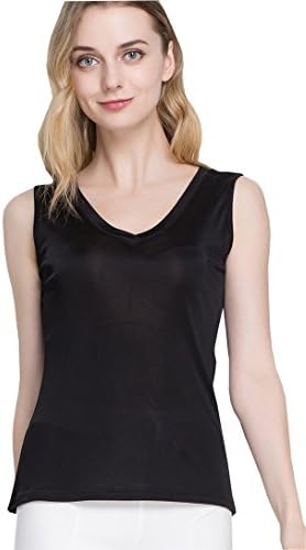 METWAY Women's Silk Tops Super Breathable Pure Silk Sleeveless T Shirt