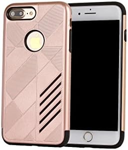 iPhone7 Plus Armor Case, Yishun Fashion Cool Hybrid Dual Layer Silicone Plastic Protective Shell Slim Armour Protection Cover Skin Case for Apple iPhone 7 Plus 5.5'' (Rose-Gold)
