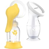 Medela Harmony Manual Breast Pump &amp; Silicone Milk Collector Set, On-the-Go | Saves Every Drop, Lightweight, Soft Comfort, 2-Phase Expression, 5 oz Bottle, Breastmilk Silicone Collector, BPA-Free