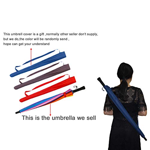 meizhouer 24k Color Rainbow Umbrella Fashion Long Handle Straight Anti-UV Sun/Rain Stick Umbrella Manual Big Parasol