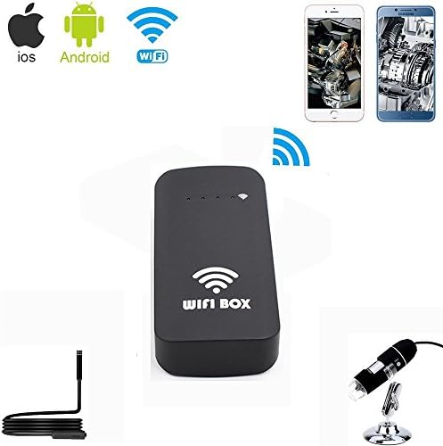 Wireless WiFi Box Compatible with iPhone iPad Android Phone Tablet,USB to WiFi Converter for USB Digital Microscope Endoscope Borescope for iOS Android Tablet (WiFi Box No Cable)