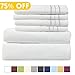 EASELAND Bed Sheet Set - Queen Size Sheets 6 Pieces Bedding Sheet & Pillowcases Sets, Brushed Microfiber Sheet with Deep Pocket Fits 8 to 16 Inch(Queen,White)