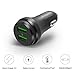 iXCC Premium 36W Quick Charge 3.0 Car Charger Dual Port, QC 3.0 Car Charging Adapter Port for Galaxy S8 S6 Edge Plus,Note 5 and 2.4A Optimal for iPhone 7 6s Plus,iPad Pro Air mini,LG,Nexus,HTC - Black