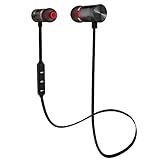 WSCSR Bluetooth Headphones Sport Wireless Earbuds In-Ear Stereo Earphones with Mic(Black)
