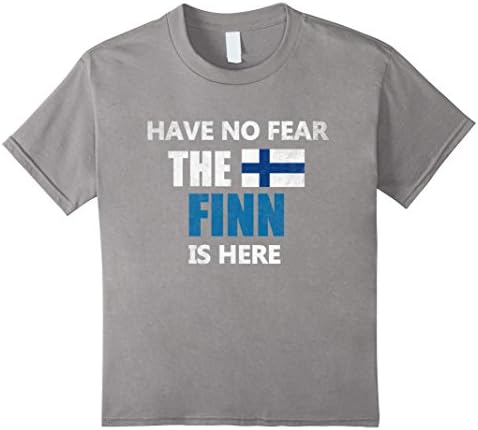 Kids Finland Finnish Pride Funny Flag T-Shirt Have No Fear..Shirt 6 Slate