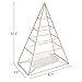 MORIGEM Jewelry Organizer, Pyramid 4 Tier Jewelry Tower, Decorative Jewelry Holder Display with White Tray for Necklaces, Bracelets, Earrings & Rings, Rose Gold