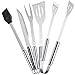 Ordekcity BBQ Grill Tools Set - 5 Piece Grill Accessories Stainless Steel Grill Utensils Set Barbecue Tongs, Complete Outdoor BBQ Accessories