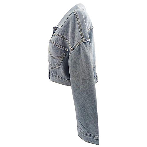 women's short sleeve cropped denim jacket