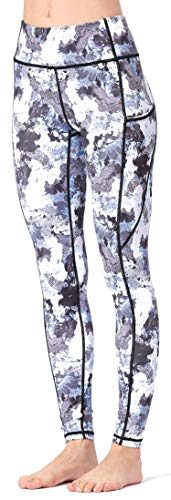 image for BUZZYFUZZY Printed Leggings for Women with Pockets High Waist Tummy Co