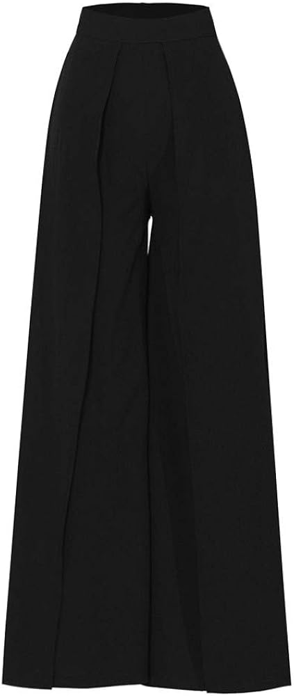 black wide leg trousers high waisted