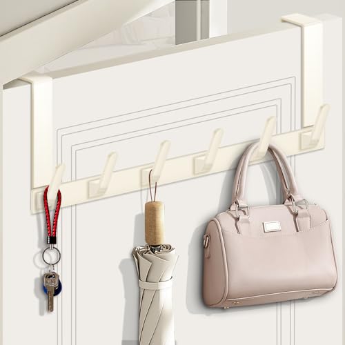 Rtdep Over Door Hook, Aluminum Over Door Hanger, Door Coat Hooks with Rust Resistant Finish, Over The Door Hanger for Jacket, Over Door Hooks for Bedrooms,Towels,Kitchen