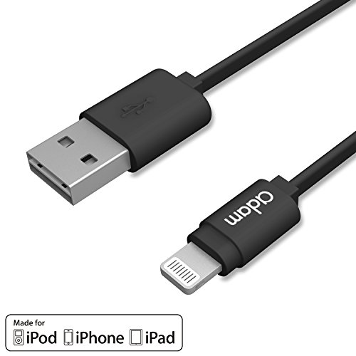 [Apple MFI Certified] Adam Elements 8 Pin Lightning to USB Cable Flat Cable Reversible Design 3.9ft (1.2M) for iPhone 6 Plus ,iPhone 6 ,iPhone 5s / 5c / 5, iPad Air / Mini / Mini2, iPad 4th Generation, iPod 5th Generation Black HK413