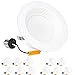 hykolity 12 Pack 4 Inch Selectable CCT LED Recessed Lighting, Baffle Trim, CRI90, 800lm, 10W=80W, 2700K/3000K/3500K/4000K/5000K Adjustable, Dimmable Recessed Lighting, Damp Rated LED Can Lights, ETL