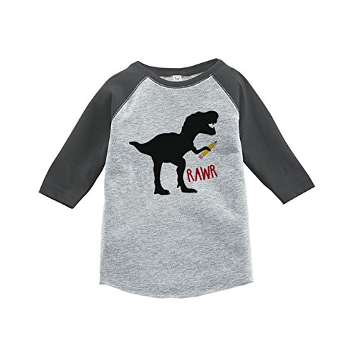 Custom Party Shop Kids Dinosaur School 4T Grey Baseball Tee