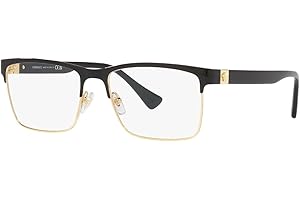 Versace DAILY HERITAGE VE 1285 1443 Black Metal Rectangle Eyeglasses 56 mm