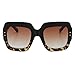 MEETSUN Oversized Square Sunglasses For Women Multi Tinted Frame Designer Fashion Shades (C2, 70)