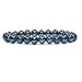 Natural Aqua Blue Aura Clear Quartz Handmade Gemstone 8mm Round Beads Elastic Bracelet 7 Inch