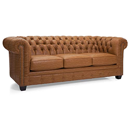 Hancock Tufted Top Grain Italian Leather Chesterfield Sofa