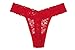 5-Pack Women's Thin Lace Hollowed-Out T-Back Low Waist Ice Silk Sexy Cheeky Thong See-Through Panties