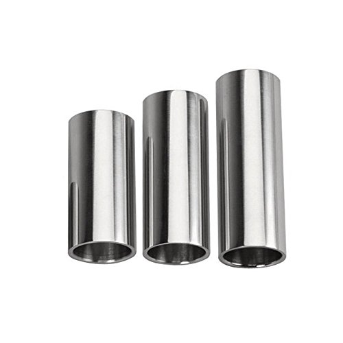 image for Bestgle Guitar Slide, Set of 3 Sizes Stainless Steel Guitar Slides Met