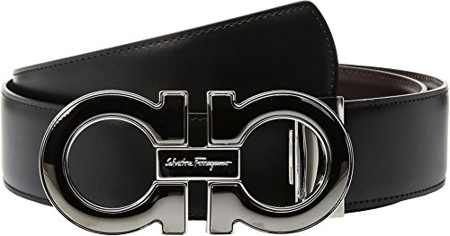 Salvatore Ferragamo  Men's Mini-Big with Metallic Enamel - 679494 Black/Hickory 44