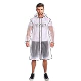 ACVCY Rain Poncho for Men,Disposable Lightweight Rain Jacket with Drawstring Hood, Women Clear Transparent Rain Coat with Hood Rain Jacket