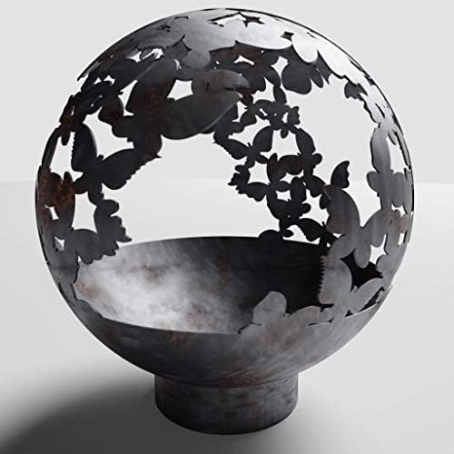 West Coast Firepits Butterfly Firepit (Woodburning), Black Ceramic, 30"