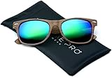 Faux Wood Reflective Revo Color Lens Horn Rimmed Style Sunglasses