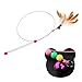 TINKSKY Kitten Cat Pet Toy Wire Chaser Wand Teaser Plumage with Bell Beads Play Fun Gifts for Your Lovely cat (Random Colour)
