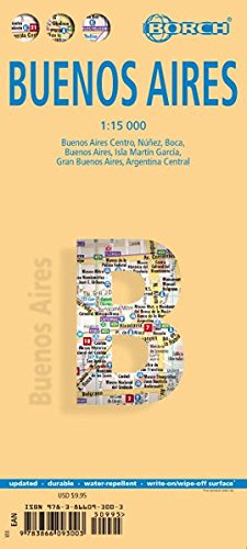 Download Laminated Buenos Aires City Streets Map by Borch (English Edition)