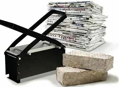 AuraHome AH Briquette Maker Black Iron DIY Paper Log Brick Fireplace Fuel