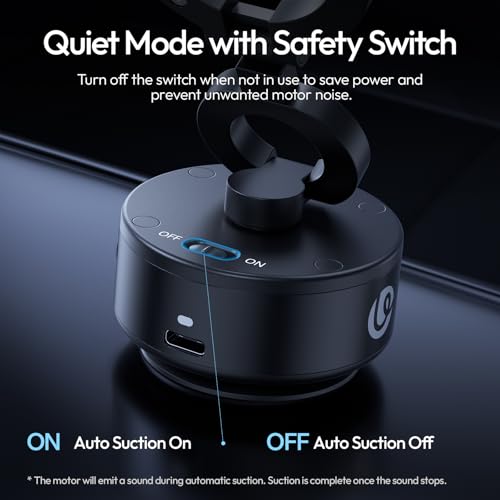 ULANZI SK22 Electric Phone Holder for Car, Vacuum Suction Magnetic Phone Mount, Folable 360° Adjustable Car Accessories for for Car GPS Vlog iPhone 17/17Pro/16/15/14/13/12, Black