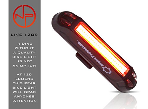 NP NIGHT PROVISION LINE-120R USB Rear Bike Light Rechargeable - 120 Lumen COB LED Bicycle Back Tail Light - for Road Bike Mountain Bike BMX (2 Pack)