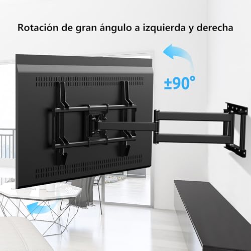 JXMTSPW Soporte Pared para TV de 32-80 Pulgadas, Soporte TV Pantallas con Giratorio e Inclinable, VESA Máx 600x400 mm,Soporta hasta 60 kg,Soporte Television Pared con Articulado Brazo y Rotación